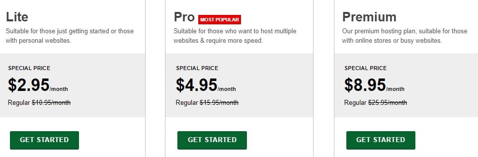 GreenGeeks Pricing & Plan